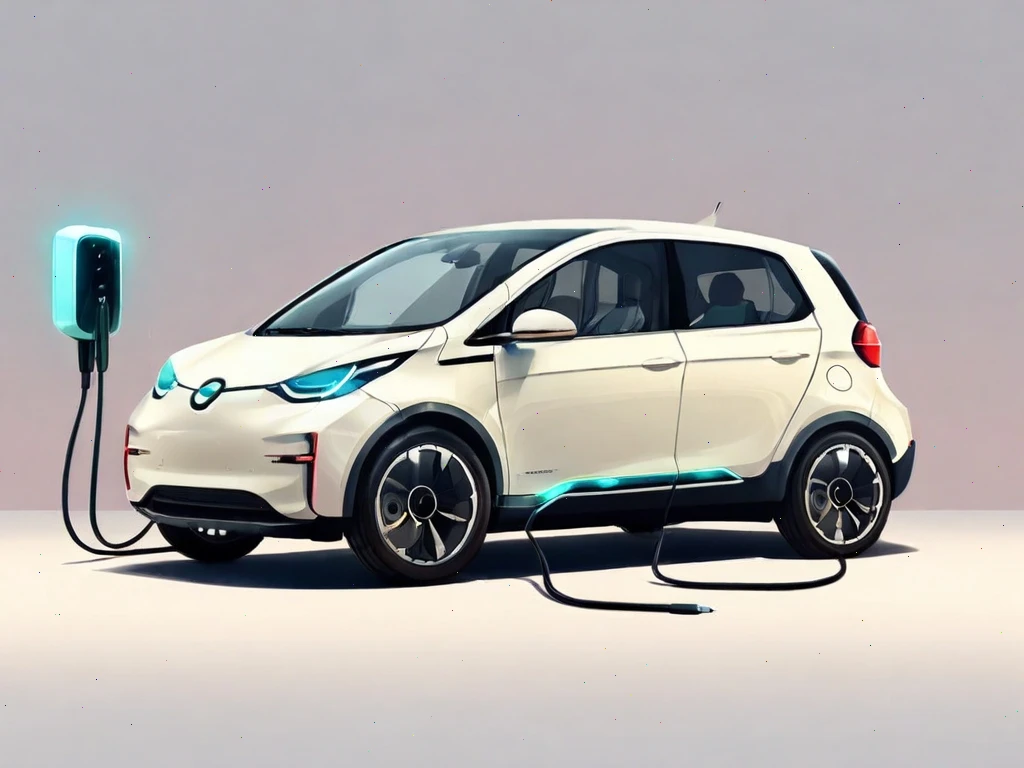 ilustrácia vzrušeného elektrického auta